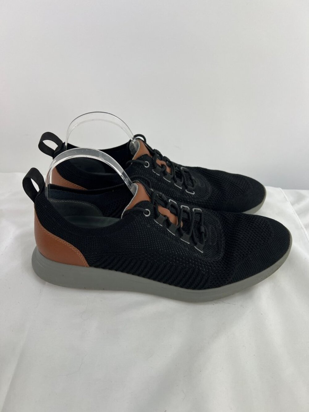 Johnston & Murphy Amherst Knit U-Throat Sneakers Mens 12 M Black Shoes